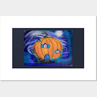 Whimsical pumpkin cottage house - Fantasy Posters and Art